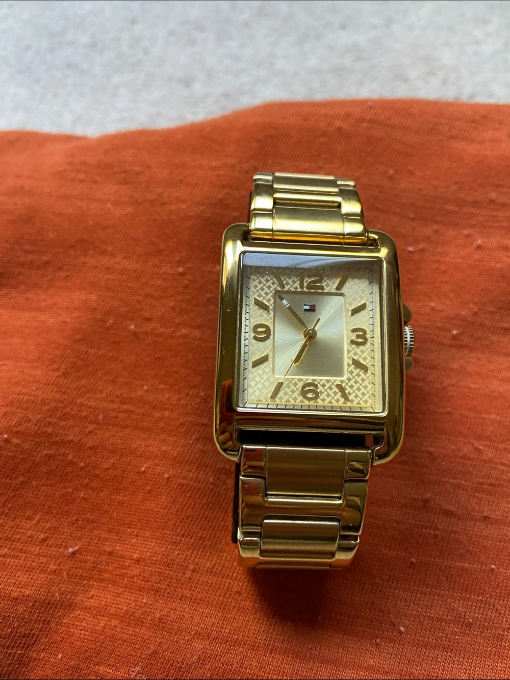 Tommy Hilfiger Gold-Tone Square Bracelet Watch